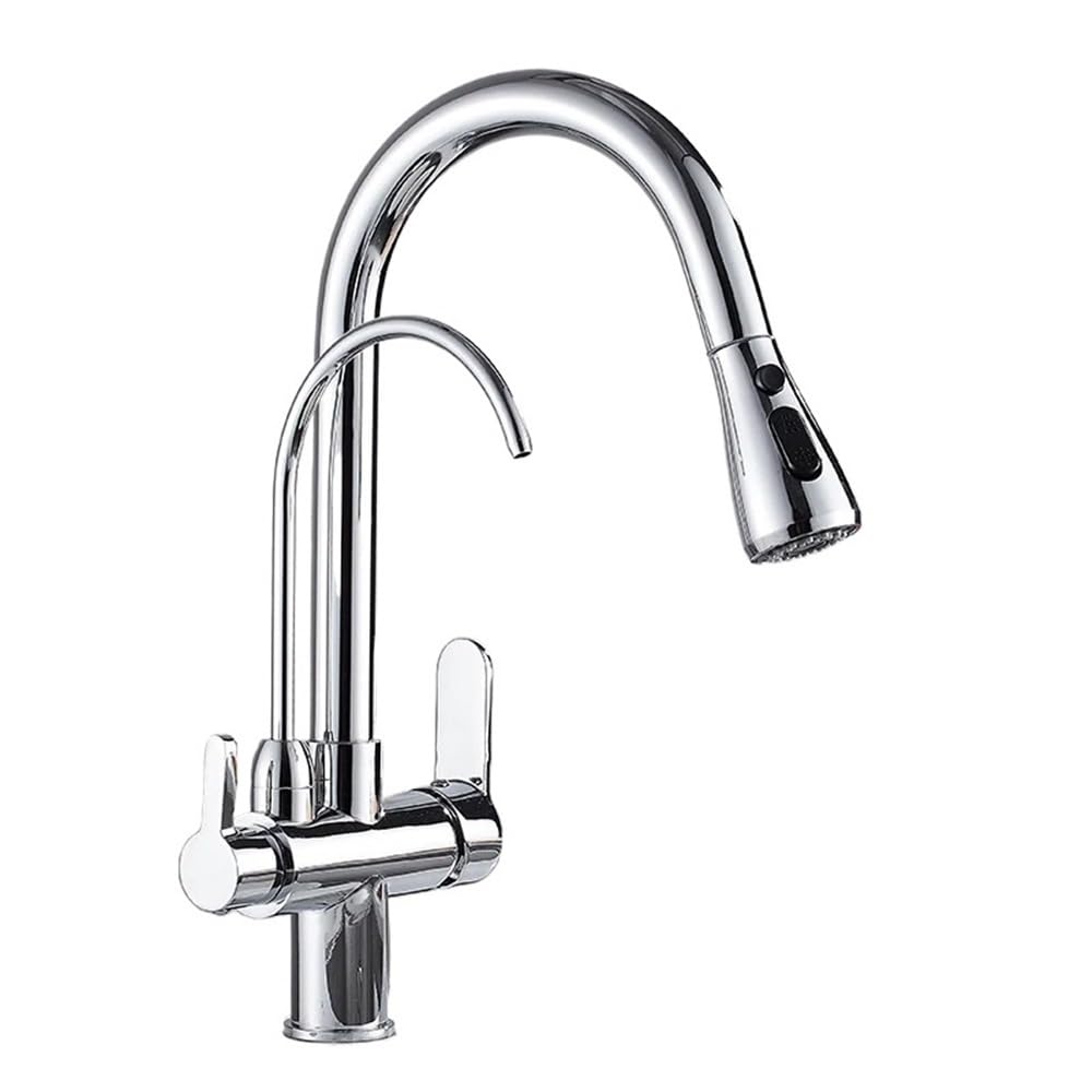 Kitchen Faucets Three Ways Sink Mixer Hot and Cold Kitchen Faucet NAR-1(Chrome)