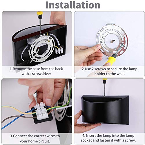 Image of Lightess Modern Wall Sconces Indoor Wall Lamp Dimmable LED Up Down Wall Lamp 12W for Bedroom Living Room Staircase, Cool White