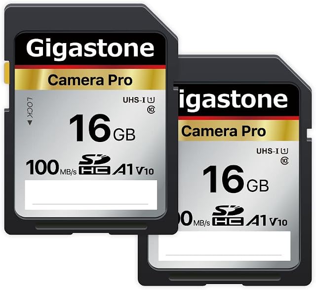 Gigastone 16GB 2-Pack SD Card V10 SDHC Memory Card High Speed Full HD Video Compatible with Canon Nikon Sony Pentax Kodak Olympus Panasonic Digital Camera