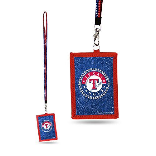 MLB Texas Rangers Beaded Gem Lanyard with ID Wallet