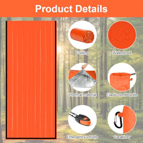 flintronic Notfall Schlafsack, Biwaksack Notfall, Überleben Schlafsack, Wasserdicht Notfalldecke, Hitzeabweisend Kälteschutz, Survival Biwak Sack für Outdoor/Wandern/Camping – Bild 5