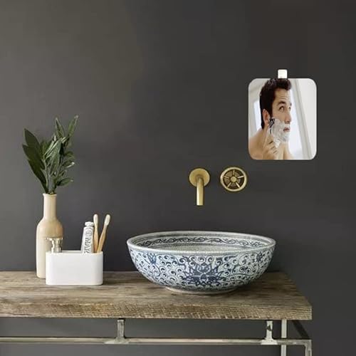 Qebidvl Shatterproof Shower Mirror Fogless For Shaving Unbreakable Fogless Bathroom Shaving Mirror For Men And Women Adhesive Hook-Frameless-Portable-Ideal For Travel Camping Gym 6.7X5.1In #TOP6