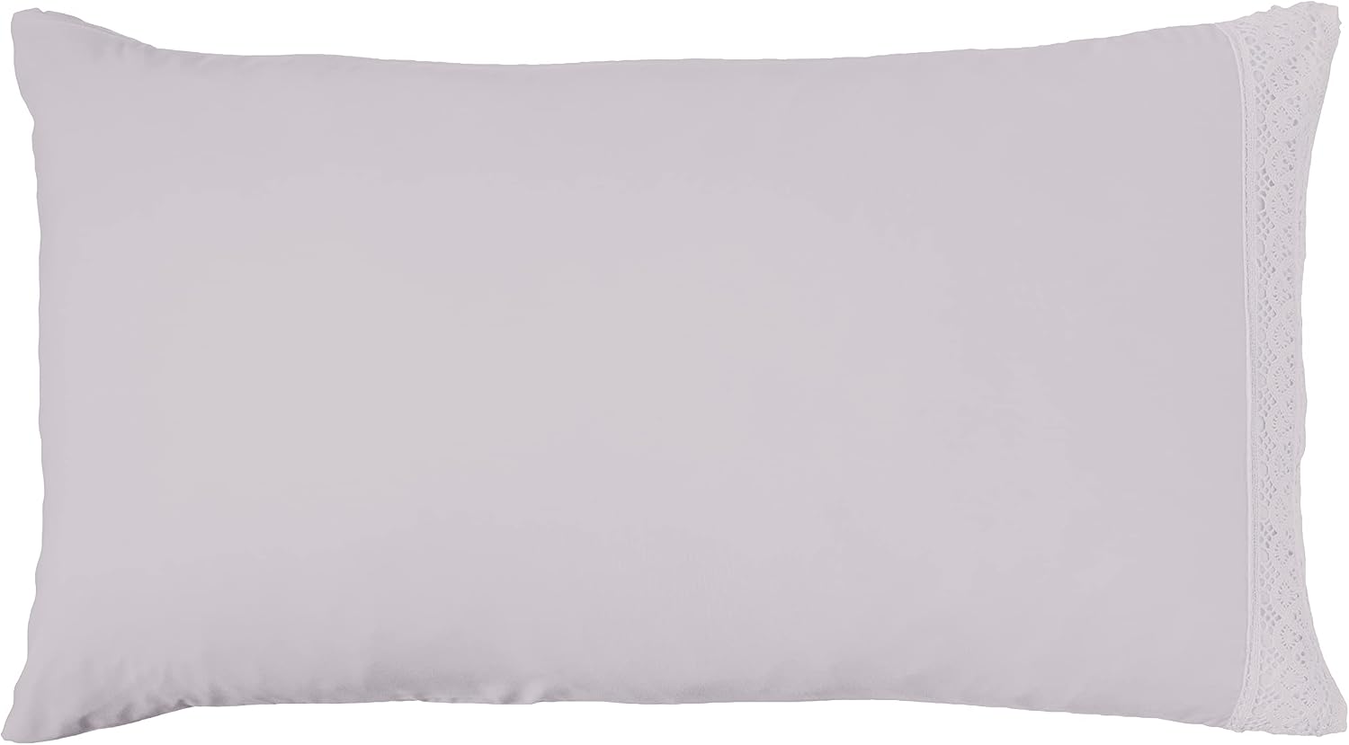 Modern Threads Soft Microfiber Crochet Lace Sheets - Luxurious Microfiber Bed Sheets - Includes Flat Sheet, Fitted Sheet with Deep Pockets, & Pillowcases Dove Grey King