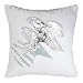 Mermaid Pillow Case, Play Tailor Magic Reversible Sequin Pillow Cover Throw Cushion Case 16"X16"(Silver-White)