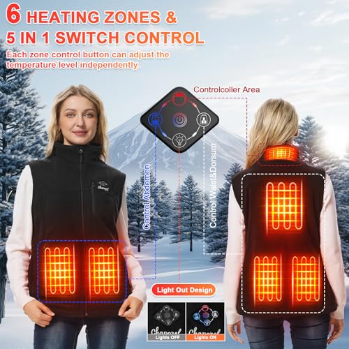 Heated Vest for Women with Battery Pack Included, Rechargeable Heated Fleece Vests, Electric Lightweight Vest Heating2
