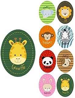 8 Parches infantiles para ropa, termoadhesivos serigrafiados. Ideales para planchar, reparar y decorar (Animal)