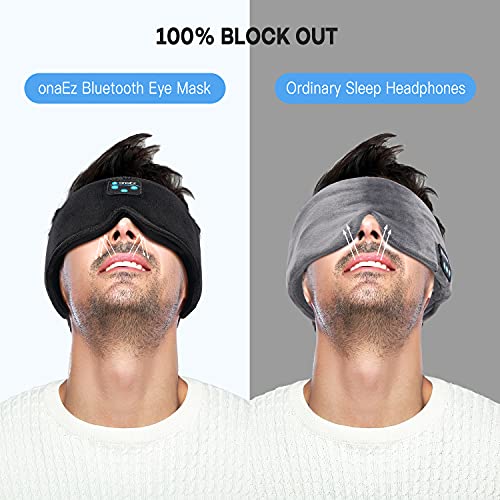 OnaEz Slaaphoofdtelefoon, Bluetooth 5.0, 3D slaapmasker, oogmasker, slaaphoofdtelefoon, wasbare slaapbril, hifi-geluidskwaliteit, hoofdtelefoon om te slapen, met geïntegreerde luidspreker, microfoon, voor reizen, yoga - Image 7