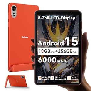 Blackview ZENO1 8 Zoll Tablet Android 15 90Hz 800x1280 - Ultra Leicht&Kompakt Gaming, T615 8-Kern KI-Chip, 18 GB RAM+256 GB ROM(2TB TF)/4G LTE+WiFi 5G/Face ID/6000mAh 10W/8MP+8MP/Widevine L1/BT5.2/GMS