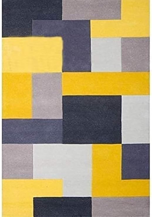 Geometric Multicolor Area Rug 9x12 ft | Hand Tufted Modern Block Design Carpet