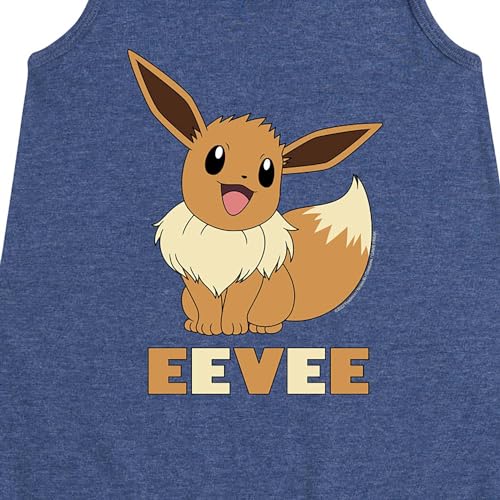 HYBRID APPAREL - Pokémon - Happy Eevee - Youth Girls A-line Dress - Size Medium Heather Navy3