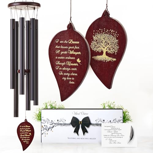Image of 32 Inch Memorial Wind Chimes Outdoor, Sympathy Gifts for Loss of Loved One, Memorial Gifts for Loss of Mom, Sympathy Wind Chimes for Mother, Father, Brother, Sister