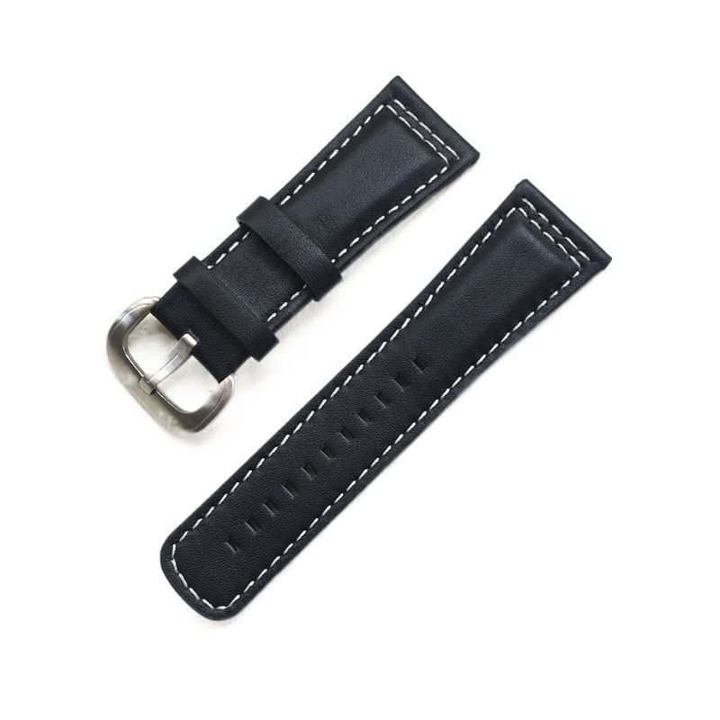 Bracelet de montre 28mm Seven Friday en cuir véritable élégant noir marron