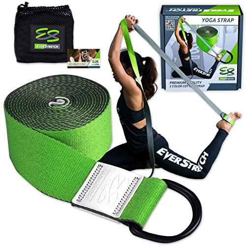 Yoga Gurt Elastisch 2 Stück Yoga Gurt Mit D-Ring - Verstellbarer Stretchgurt Für Dehnübungen Elastischer Yoga Gurt Mit Metall D-Ring