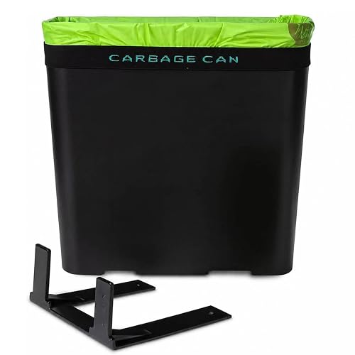 Car Trash Can for Car, Leakproof Garbage Bin with Mat Clip, Black