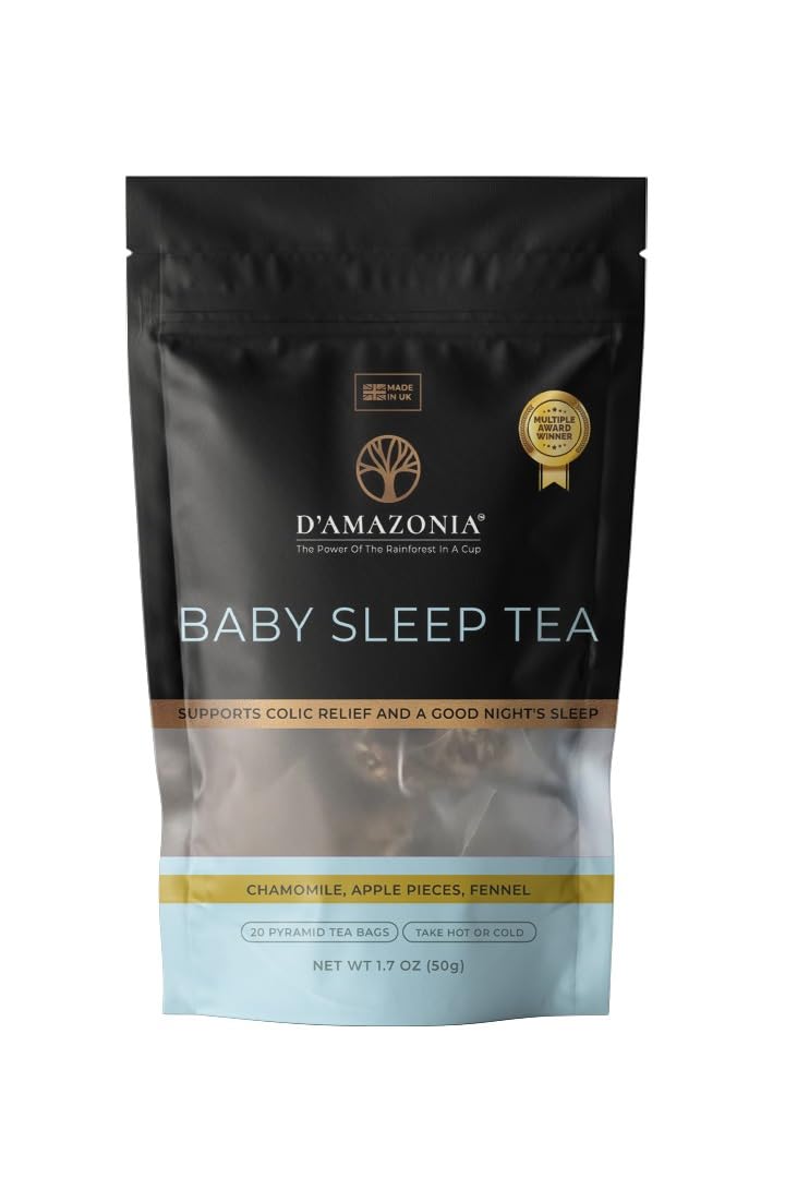D'AmazoniaBaby Sleep Tea | Chamomile, Apple Pieces, Fennel| Pack of 20 Pyramid Tea Bags | Made in The UK (Award Winning Range)