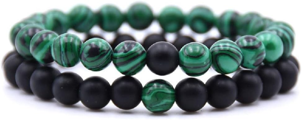 Jiami Matching bracelets for couples, 2 Pcs Boyfriend and Girlfriend couple Bracelets Beaded Gifts for Anniversary, Valentines, Long-Distance Relationships