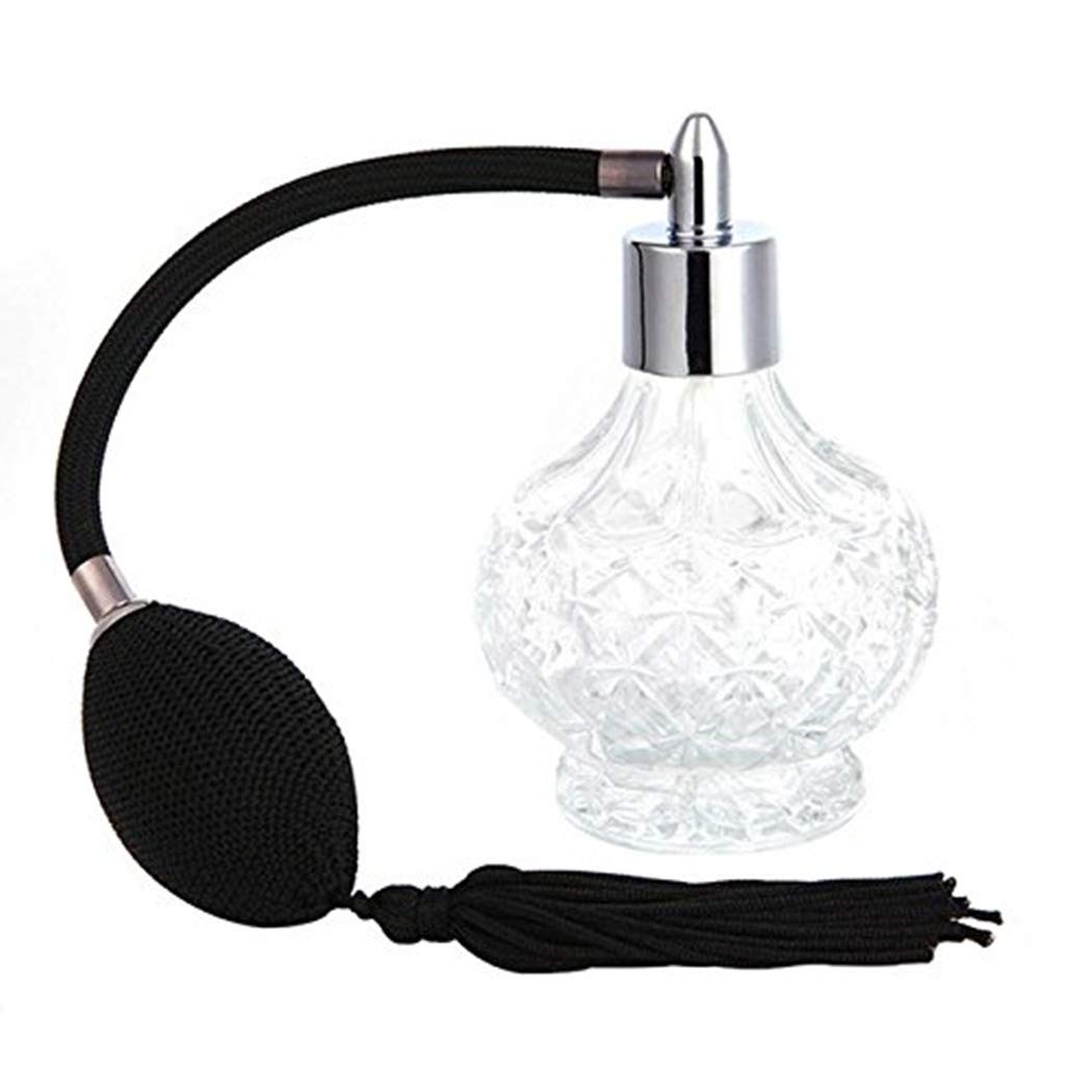 80ml Clear Crystal Vintage Style Perfume Bottle Gold Long Spray Tassels Atomizer Pump Refillable Glass Bottles Makeup Tool (Black)-image-37