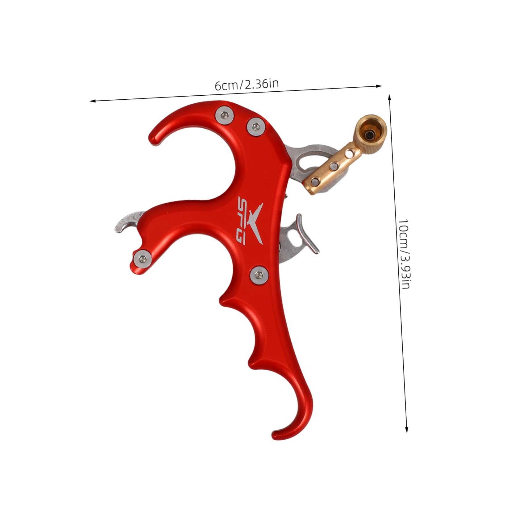 Abaodam Outdoor Metal Four Finger Spreader Grip Tool for Archery Durable Bow Accessory for Target Hunting and Training Practice Red