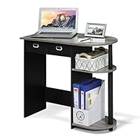 Furinno GO GREEN Desk, Gaming Desk with 2 Side Shelves and Storage Bins, Computer Desk, Office Desk for Home Office, Study Room, Dorm, Bedroom, French Oak