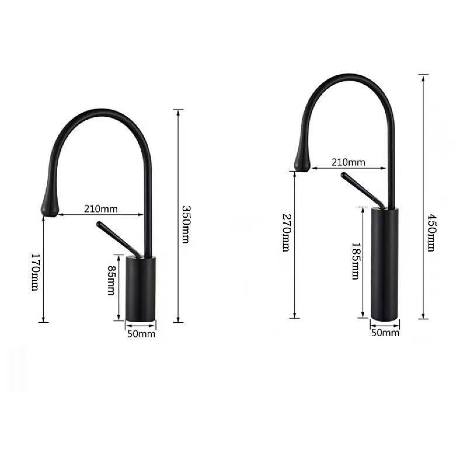 Grifo Baño De Acero Inoxidable Forma De Gota Creativa Blanco Alto