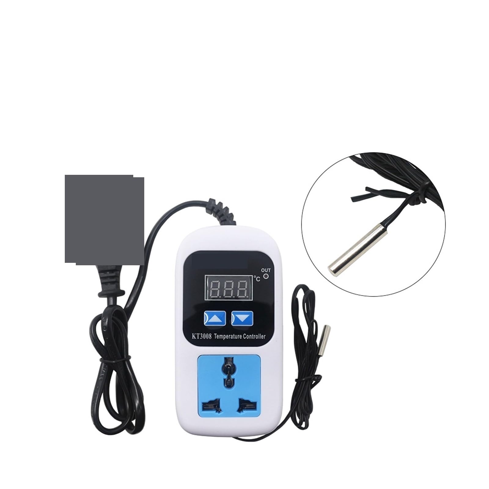Cyfrowy termostat AC, regulator temperatury regulatora, gniazdo wtykowe do mikrokomputera-50 ~ 110C + czujnik NTC KT3008 KT3009 Cyfrowy dom(3 keys)