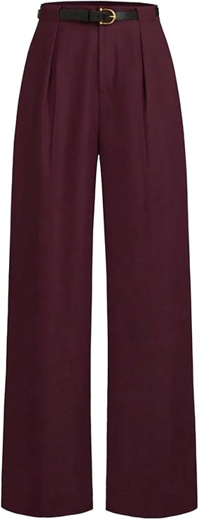 SOLY HUX Elegante rechte broek voor dames, hoge elastische taille, kostuumbroek, kantoor, vrijetijdsbroek, lang, herfst, outfit, casual broek, stoffen broek, Kaki, M