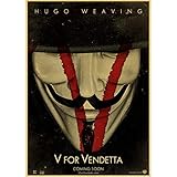  Vintage Classic Movie V para Vendetta Poster Adhesivos De Pared Impresiones De Póster para Bar Y Decoración del Hogar 50 × 70Cm Sin Marco