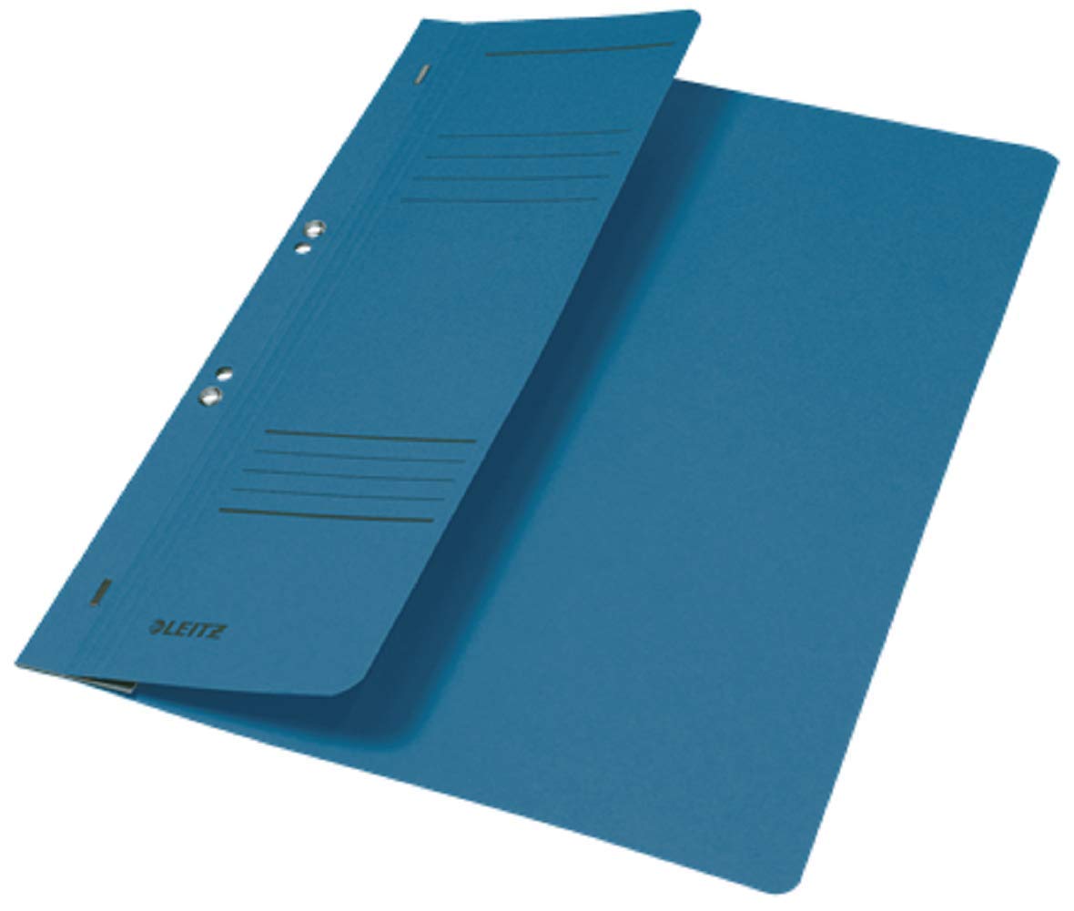 Leitz Esselte Hole Punched Folders 1/2 Front Cover-A4–Manila Cardboard-Blue