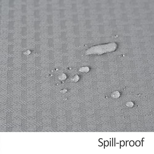 Image of maxmill Square Tablecloth Weaved Texture Stain Resistant Waterproof Wrinkle Free Washable Soft Table Cloth, Decorative Fabric Table Cover for Dining Room Dinner Parties, 52 x 52 Inch, Light Grey