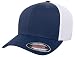 Flexfit 6533 Ultrafibre & Airmesh Fitted Cap, Navy With White - Small/Medium