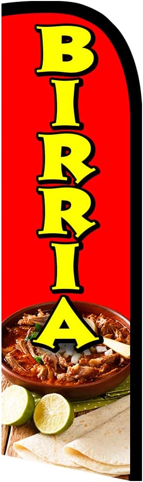BIRRIA Premium Windless Polyknit Feather Flag (3 x 11.5 feet)