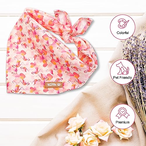 Image of Tunkoo Dog Bandana Super Cute Flamingo Dog Scarf - Durable and Stylish Adjustable for Girl or Boy Small Medium and Large Square Puppy Kerchief, S