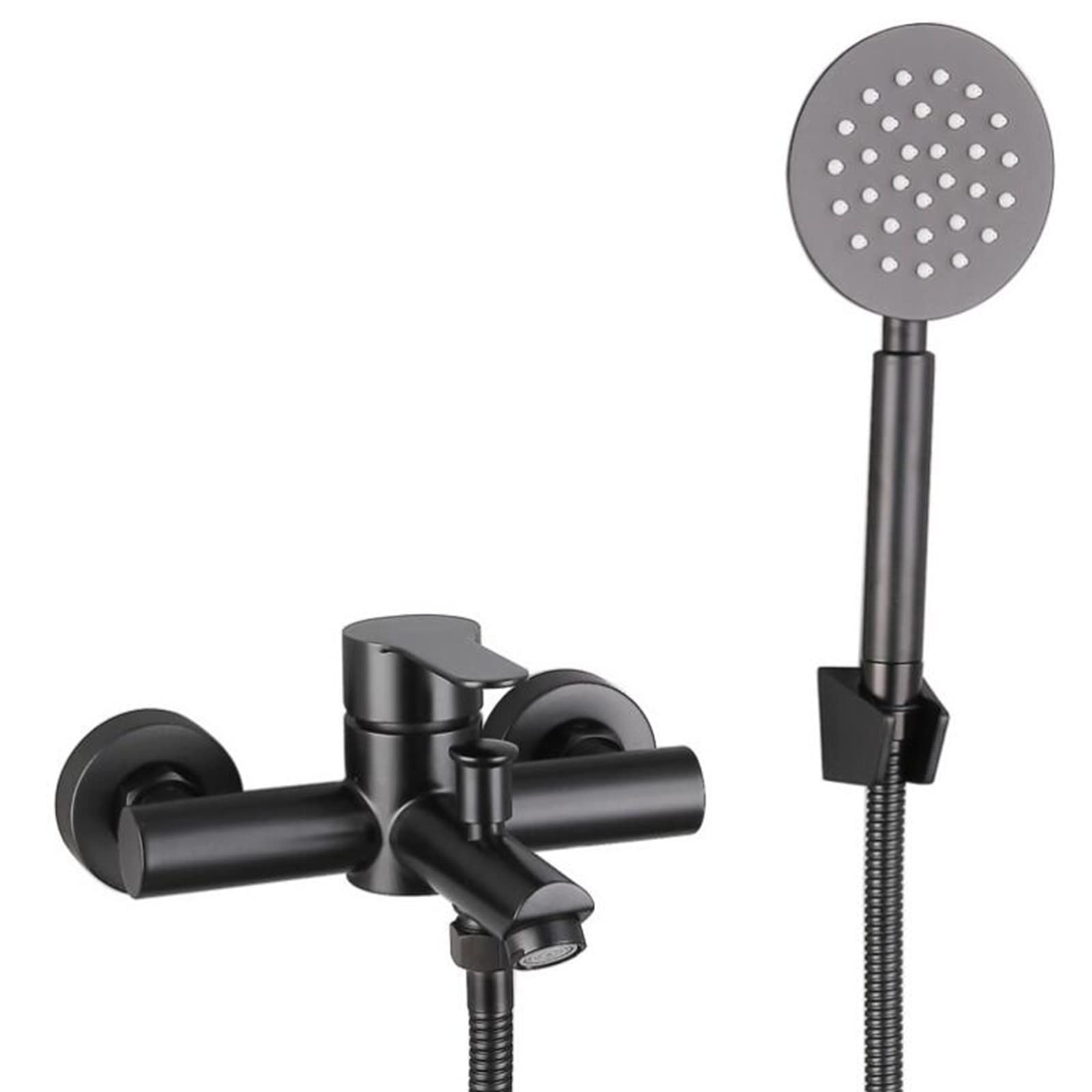 Mitigeur de bain noir en acier inoxydable pour baignoire moderne et design