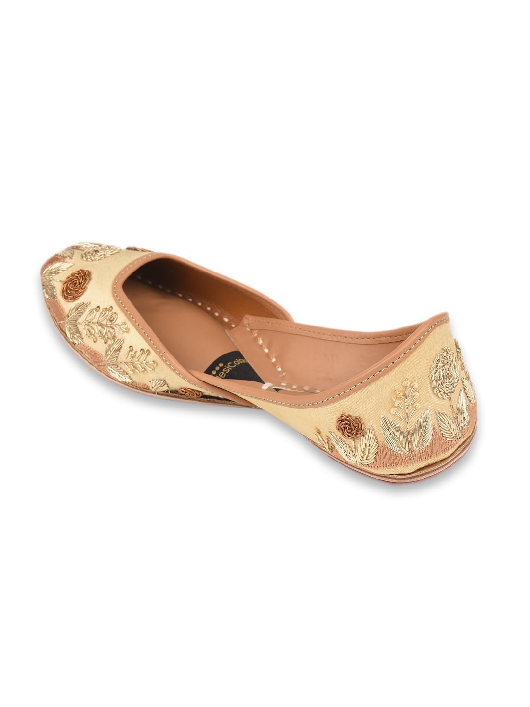 Women Hand Embroidered Leather Dabka Punjabi Jutti | Traditional Ethnic Footwear-image-19