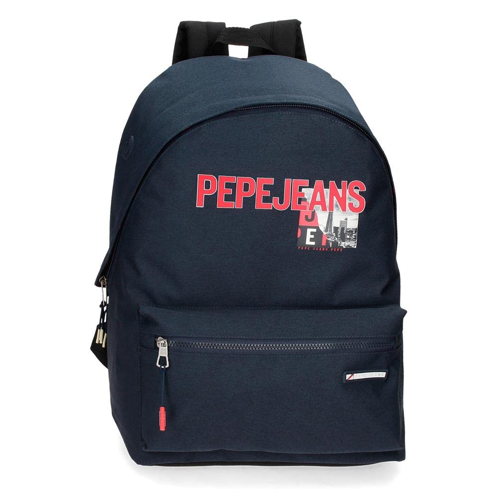 Pepe Jeans Dikran Mochila Escolar Adaptable a Carro Azul 31x44x15 cms Poliéster 23,87L
