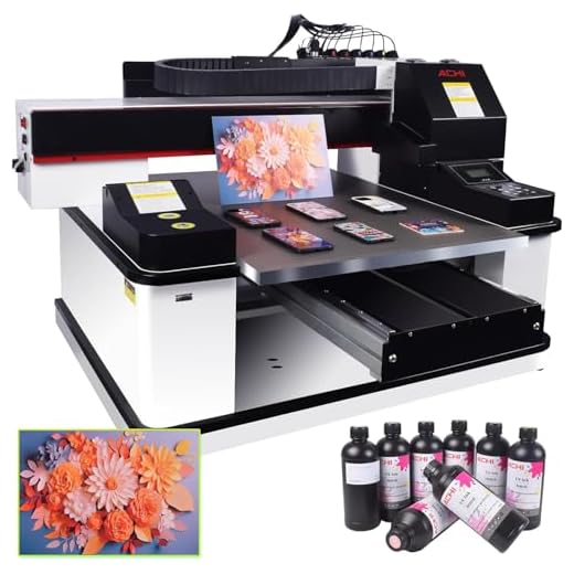 6090 UV Printer Flatbed Varnish UV Printer Working Area 23.6x35.4 inches with 3pcs Printhead for Phone Case Acrylic (UV 6090 with 3pcs XP600)