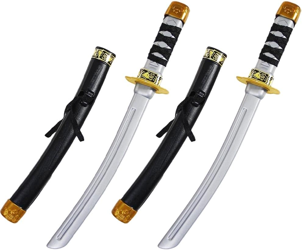 zonzxcv 2 Pcs Plastic Samurai Sword Katana Sword Prop Katana Cosplay 16.5" (Style B)