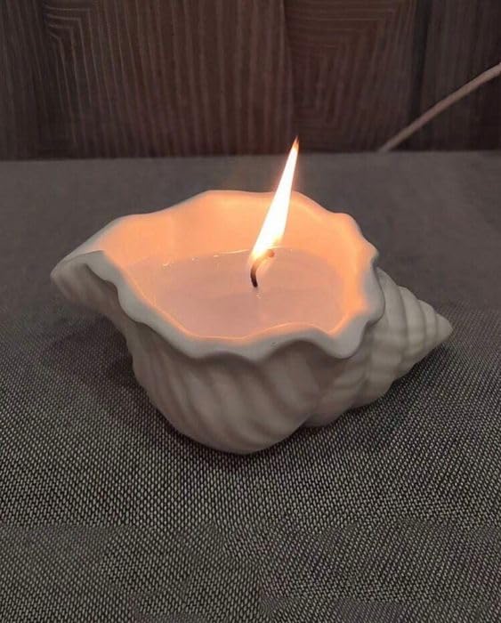 Image of Fairybucket Seashell Scented Candle - Aesthetic Shell for Home Decor, Coastal Beach Style Decorative Candle, Handmade Aroma Candle for Bedroom, Living Room & Gift