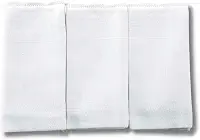 Kit 3 Panos de Boca Brancos para Bordar e Pintar – 100% Algodão 34x40cm – Com Faixa para Personalização – Acabamento Festonê – Liso e Macio para Bebê