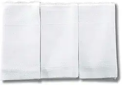 Kit 3 Panos de Boca Brancos para Bordar e Pintar – 100% Algodão 34x40cm – Com Faixa para Personalização – Acabamento Festonê – Liso e Macio para Bebê