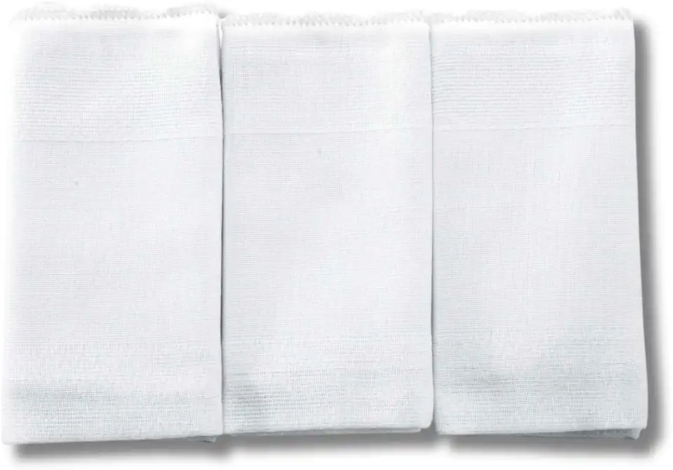 Kit 3 Panos de Boca Brancos para Bordar e Pintar – 100% Algodão 34x40cm – Com Faixa para Personalização – Acabamento Festonê – Liso e Macio para Bebê