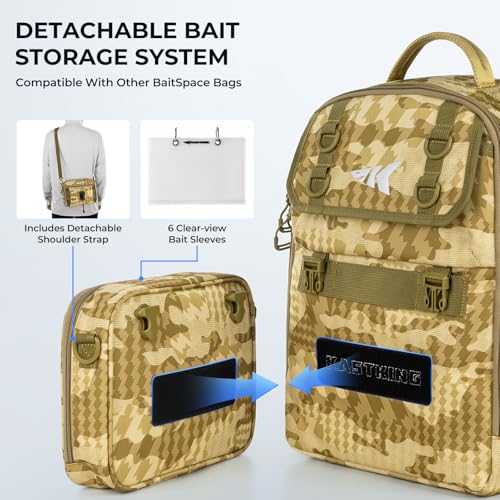 Image of KastKing BaitSpace Fishing Sling Bag, Fishing Backpack with Rod Holder