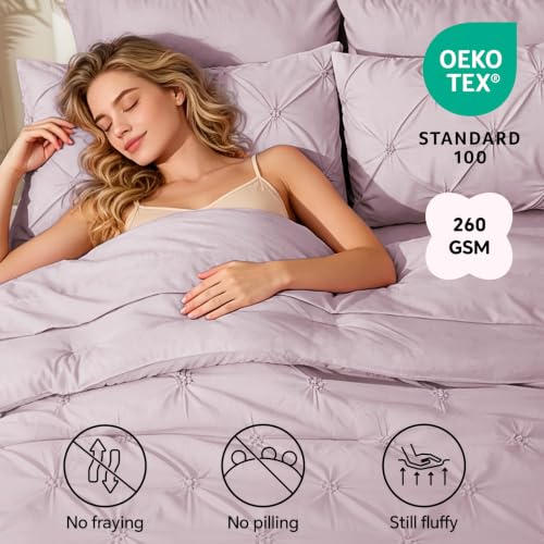 Image of BEDELITE Full Comforter Set Light Purple,Lightweight & Soft Comforter