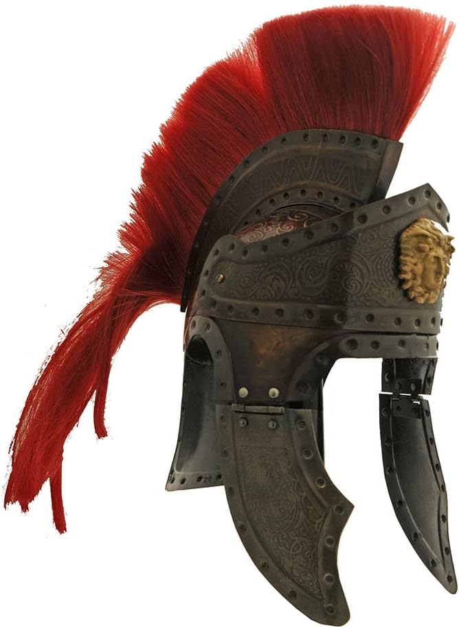 Red Plumed Brass Finished Wearable Replica Roman Centurion Helmet