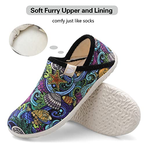 Image of Spesoul Fuzzy House Slippers for Women Men Indoor Closed Back Lightweight Cozy Faux Furry Lining Barefoot House Shoes Slipper Socks for Bedroom Home Office Yoga Outdoor Walking Shoes