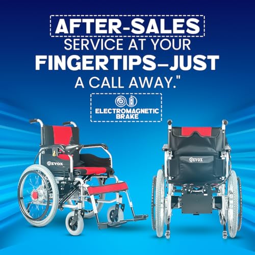 Image of EVOX Electric Wheel Chair With Battery Capacity 20AH, Range 15-20 km per Charge, Load Carrying Capacity - 100 Kg Lithium Ion Battery With Electromagnetic brakes Specially-abled & Old Age WC-101E, 1 Year Warranty