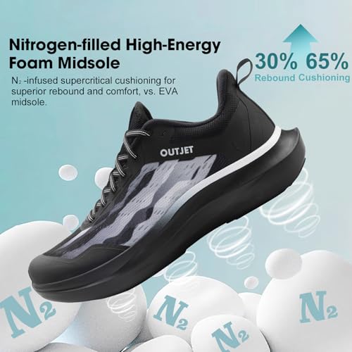 Image of Men's Road Running Shoes Lightweight Cushioning Athletic Walking Sneakers - Comfortable Non Slip Jogging Outdoor Gym Workout Tennis Shoes Active5K