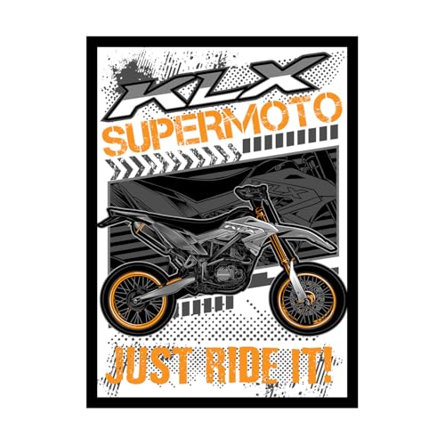 Image of BLINKART Kawasaki KLX CarFramed Posters Gift Items Boys Room Wall Decoration Bedroom Office Studio Synthetic Wood Frame & Acrylic Glass Ready to Hang - 18x12 Inch, (A4 Size) - CAR-142