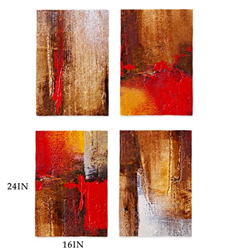 Qodung Abstract Oil Painting Red Orange Yellow Textured Collage Soft Absorbent Kitchen Towels Dishcloth 16X24 Inch Set Of 4,Modern Street Art Tea Towels Hand Towels For Kitchen Bathroom #TOP3