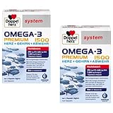 Doppelherz system Omega-3 Premium 1500 – Hoher Gehalt an wertvollen Omega-3-Fettsäuren EPA und DHA als Beitrag zur normalen Herzfunktion – 2 x 120 Kapseln